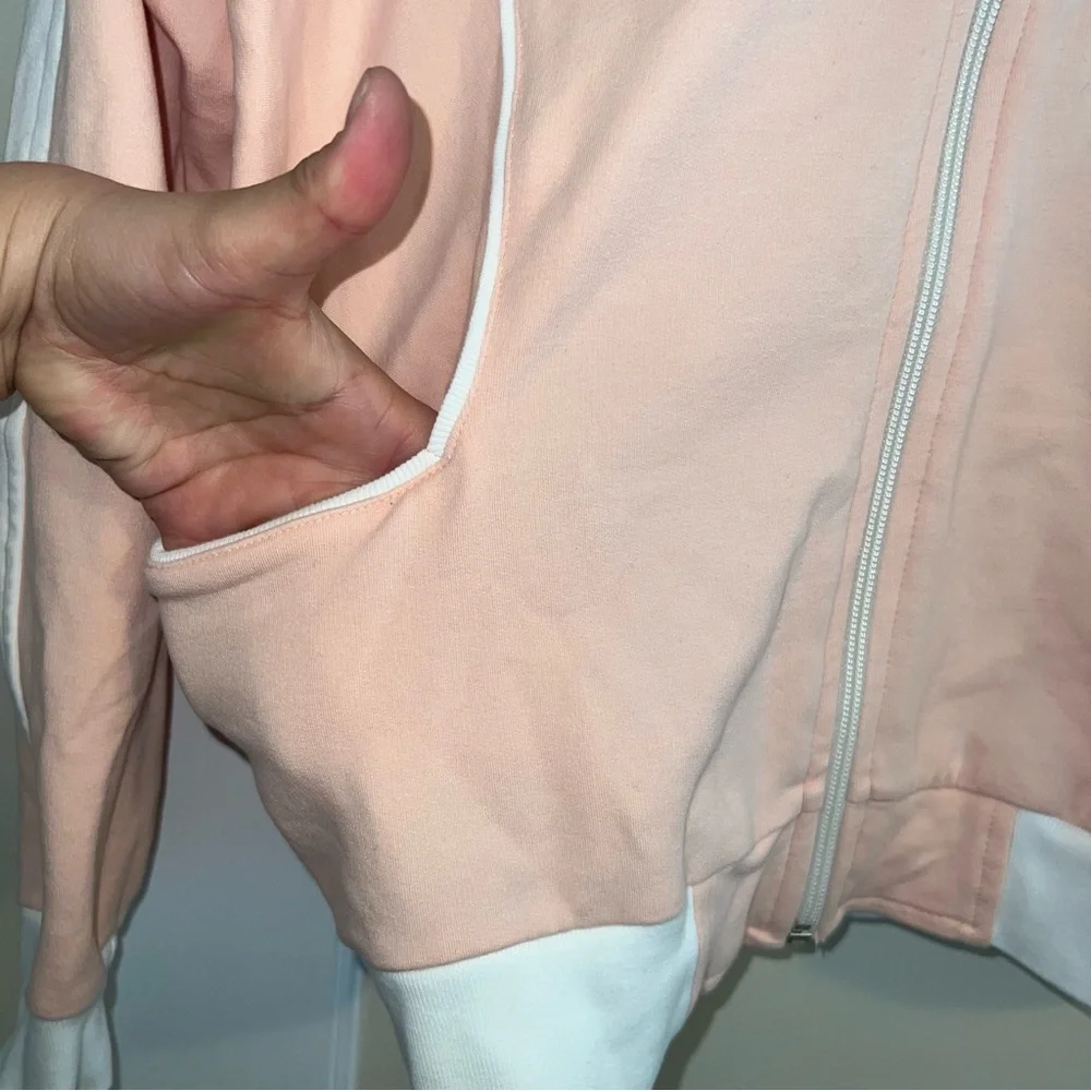 Vintage Stussy Y2K Baby Pink Full Zip Lightweight Jacket Size: Large